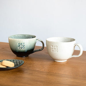 Set of 3 Shigaraki Ware Sun & Moon Ombre Mug Cups