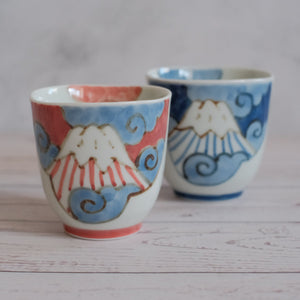 Madori Fuji-e Pair Porcelain Teacups