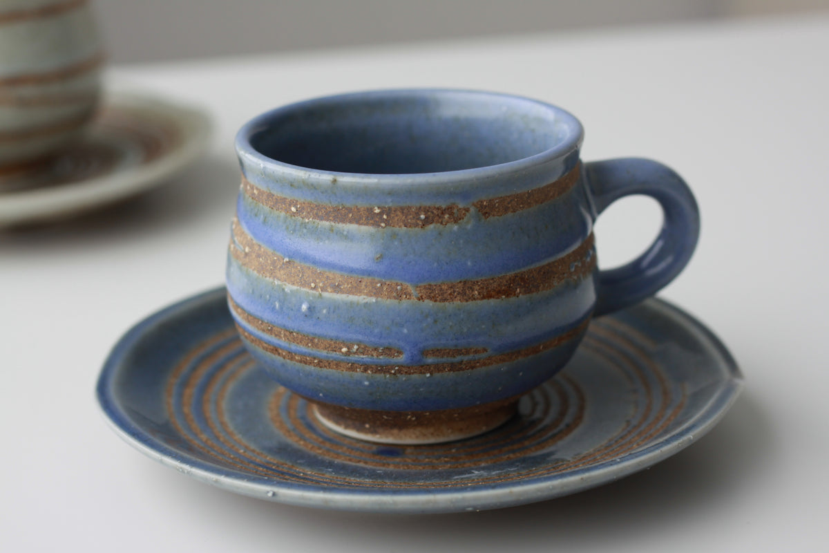 Lake Blue Vortex Coffee Cup & Saucer – Object of Living