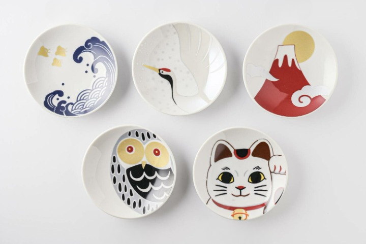 Japanese Iconic Objects Minoyaki Iconic Japanese Motif Mamezara Bean Dish Set – Object of Living