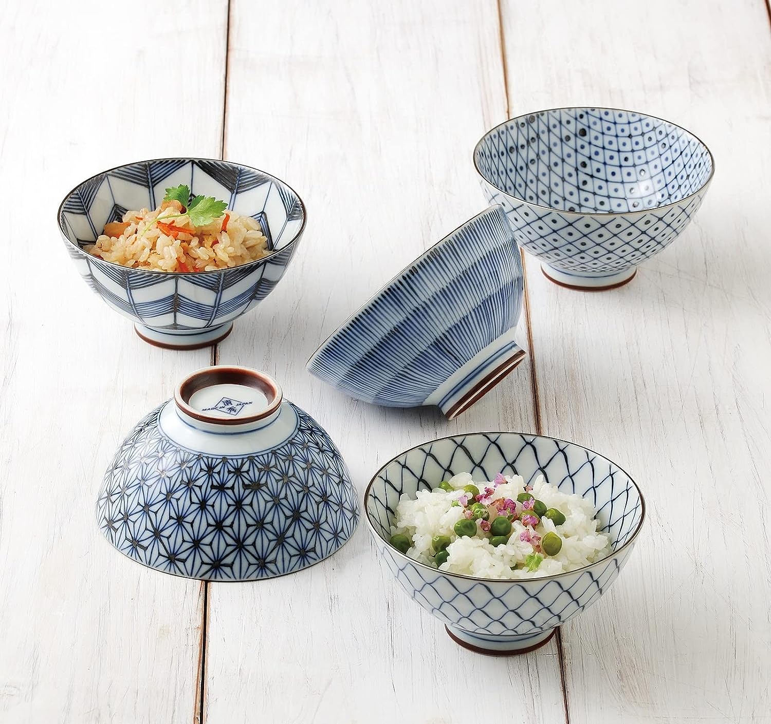 Geometric Rice Bowl Aritayaki 5 Piece Kiyohide Geometric Don Bowls – Object of Living
