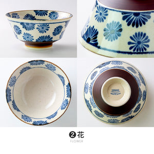 Set of 5 Okinawa Rustic Oversize Donburi/ Ramen Bowl Set