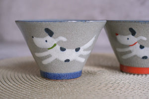 Shoho-gama Hasamiyaki Pair Dog Teacups