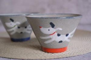 Shoho-gama Hasamiyaki Pair Dog Teacups