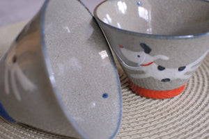 Shoho-gama Hasamiyaki Pair Dog Teacups