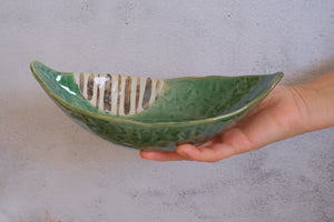 Oribe Contrast Texture Boat Serving Dish/ Snack Bowl Trio