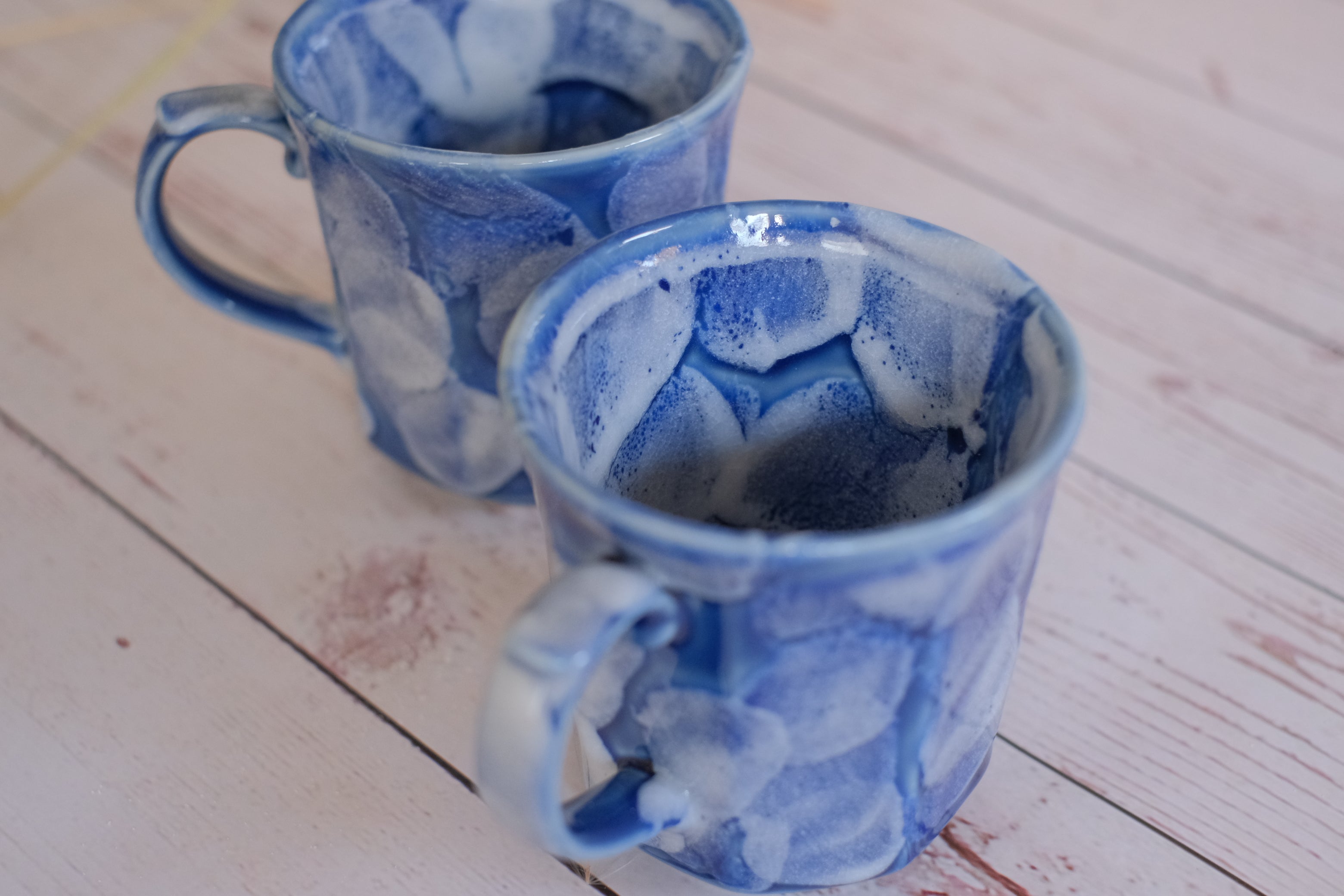 Blue Petal Brushstroke Aoshino Octagonal Mug