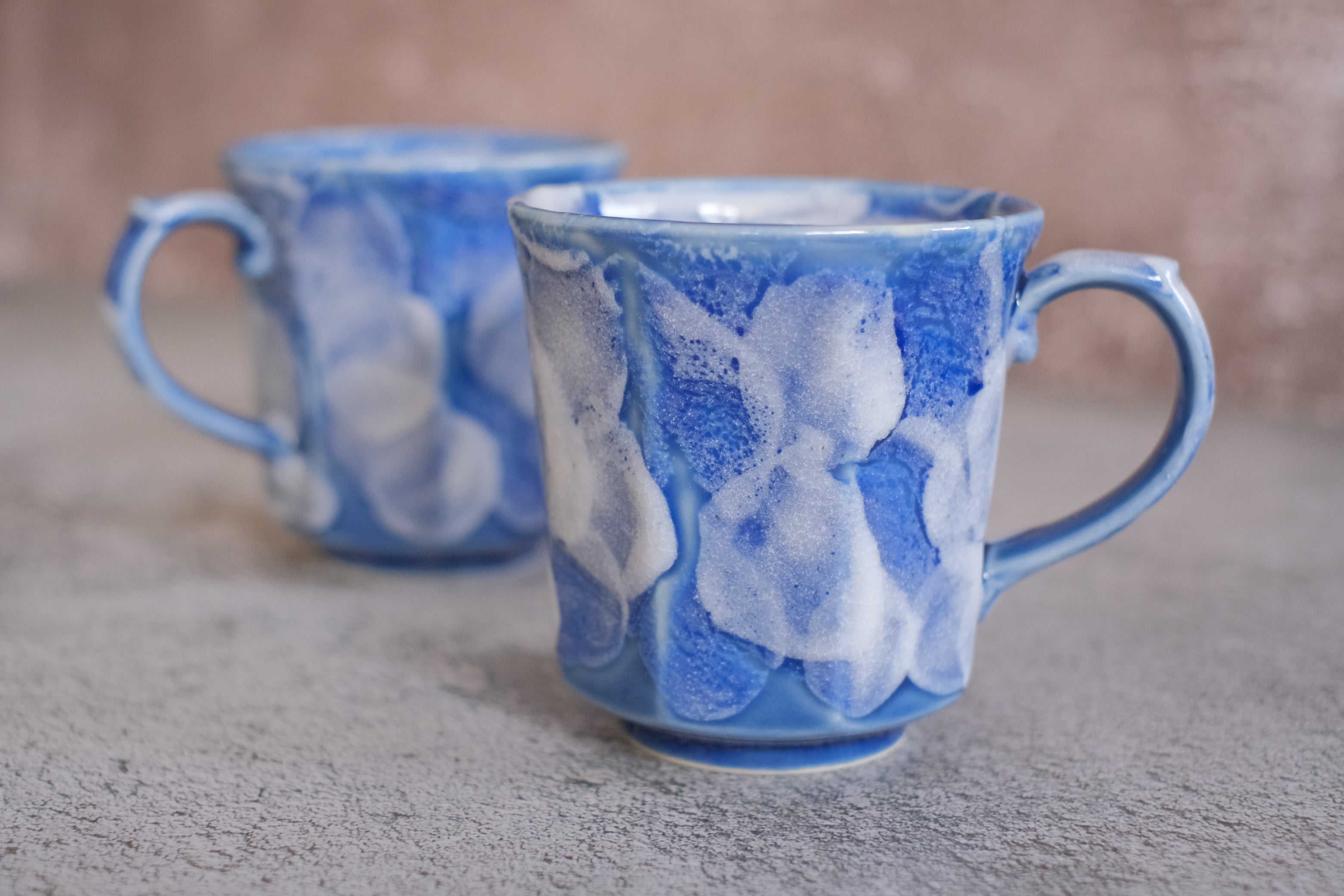 Blue Petal Brushstroke Aoshino Octagonal Mug