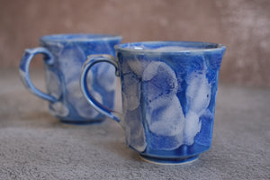 Blue Petal Brushstroke Aoshino Octagonal Mug