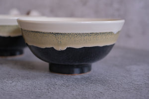 Black & Cream Minoyaki Drip Glaze Oversize Ramen Bowl