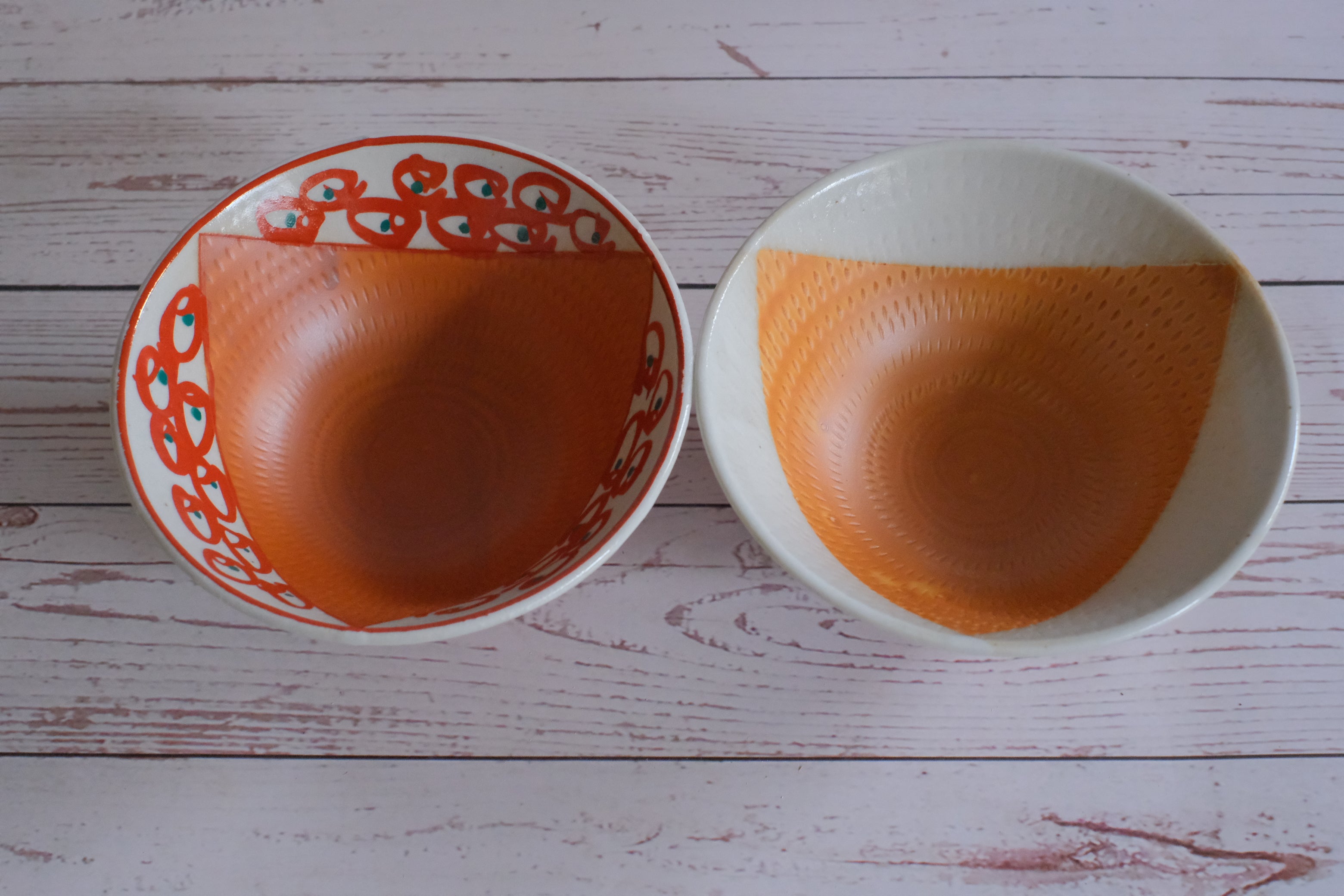 Tochiri Triangle Thai Tea Pair Bowls