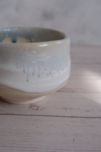 Nagarei Blue Stream Drip Glaze Minoyaki Matcha Bowl