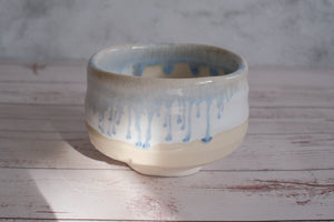 Nagarei Blue Stream Drip Glaze Minoyaki Matcha Bowl