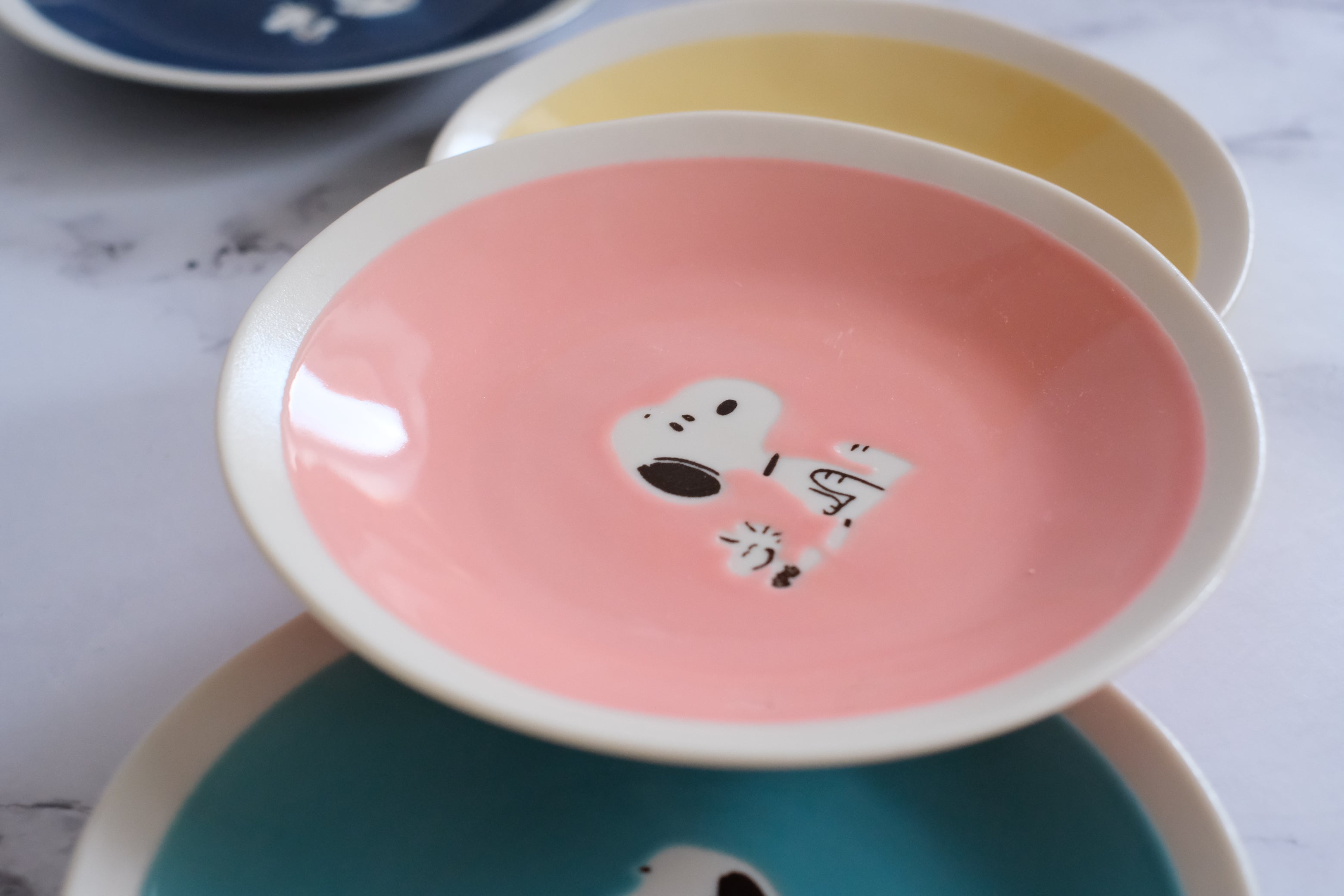 4 Piece Peanuts Japan Snoopy Colour Jelly Appetizer Plates