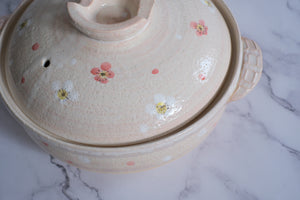 Ume Chirashi Plum Blossom Blush Pink Bankoware Donabe Clay Pot