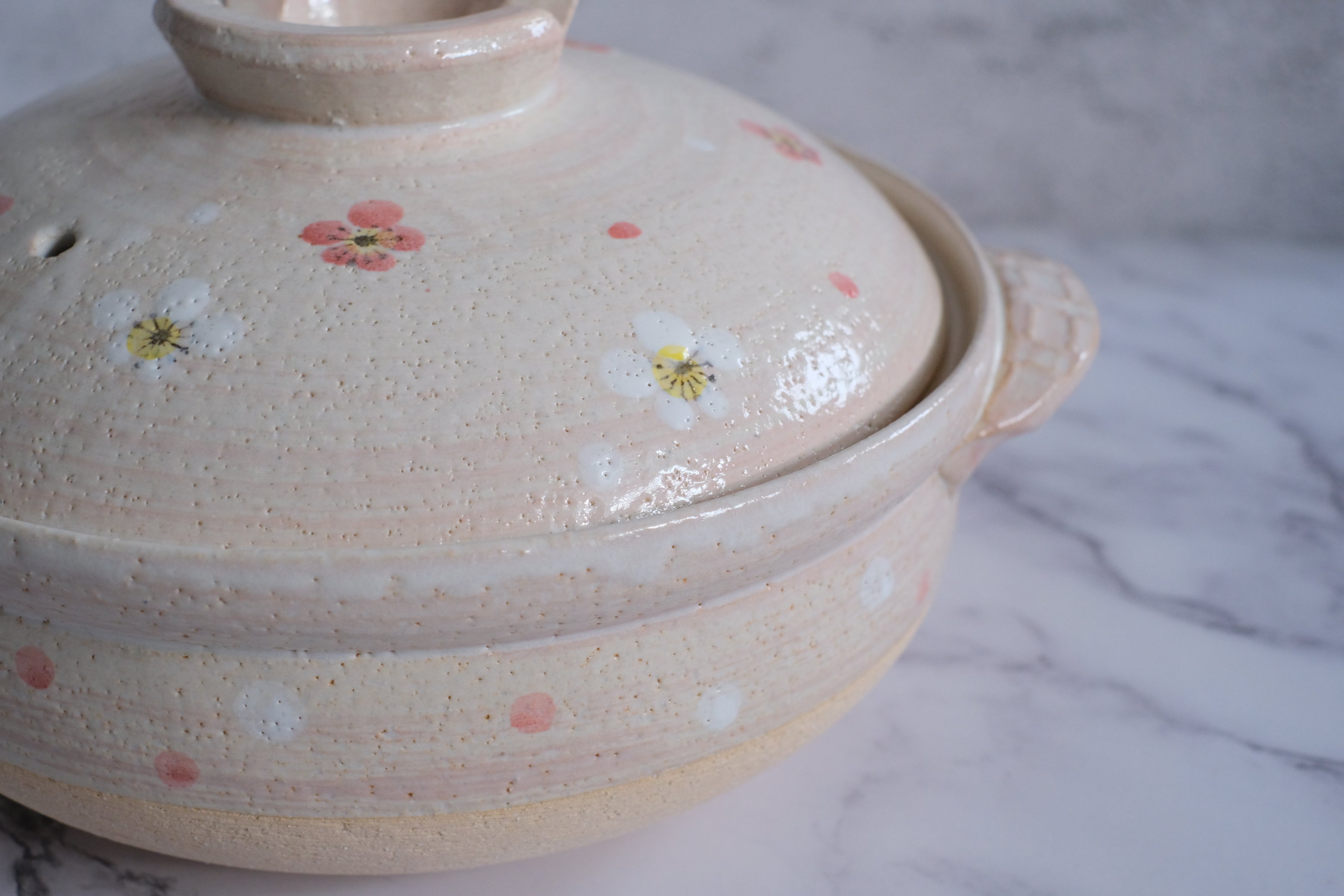 Ume Chirashi Plum Blossom Blush Pink Bankoware Donabe Clay Pot