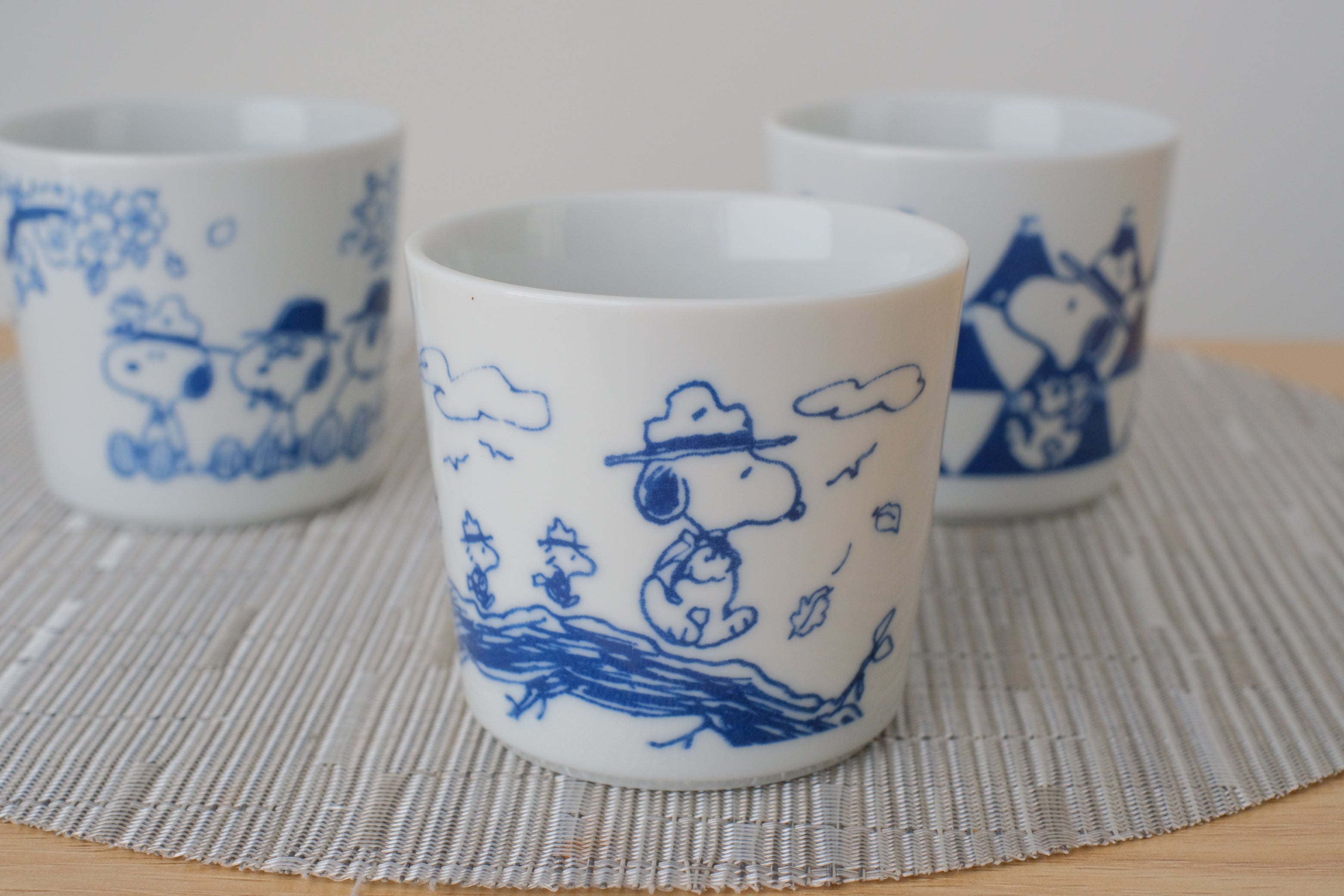 Snoopy Japan Indigo Sometsuke Spring Hike Soba Choko Cups – Object