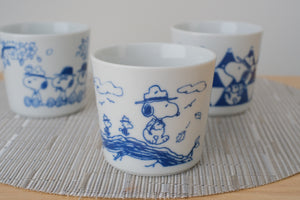 Snoopy Japan Indigo Sometsuke Spring Hike Soba Choko Cups – Object