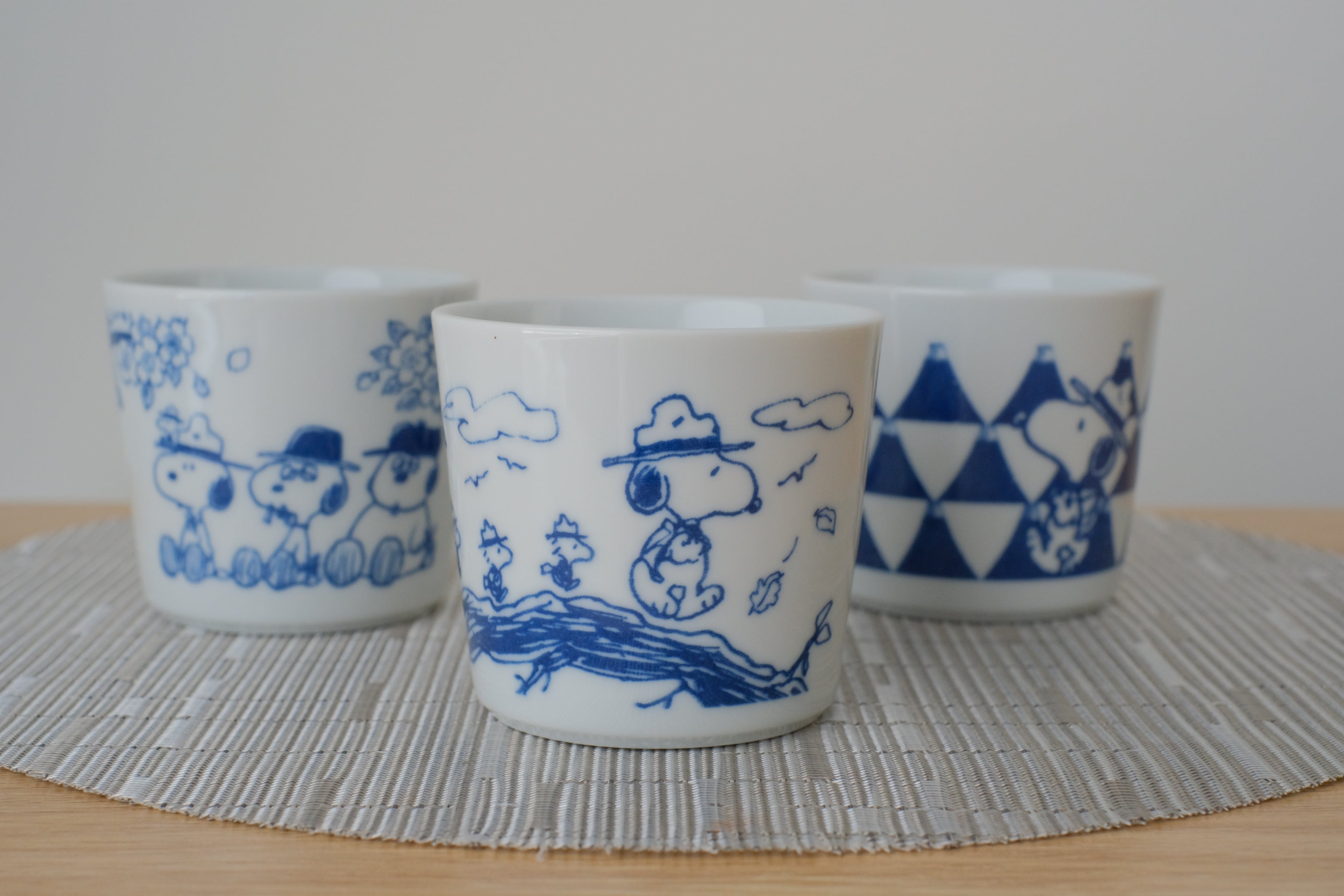 Snoopy Japan Indigo Sometsuke Spring Hike Soba Choko Cups – Object