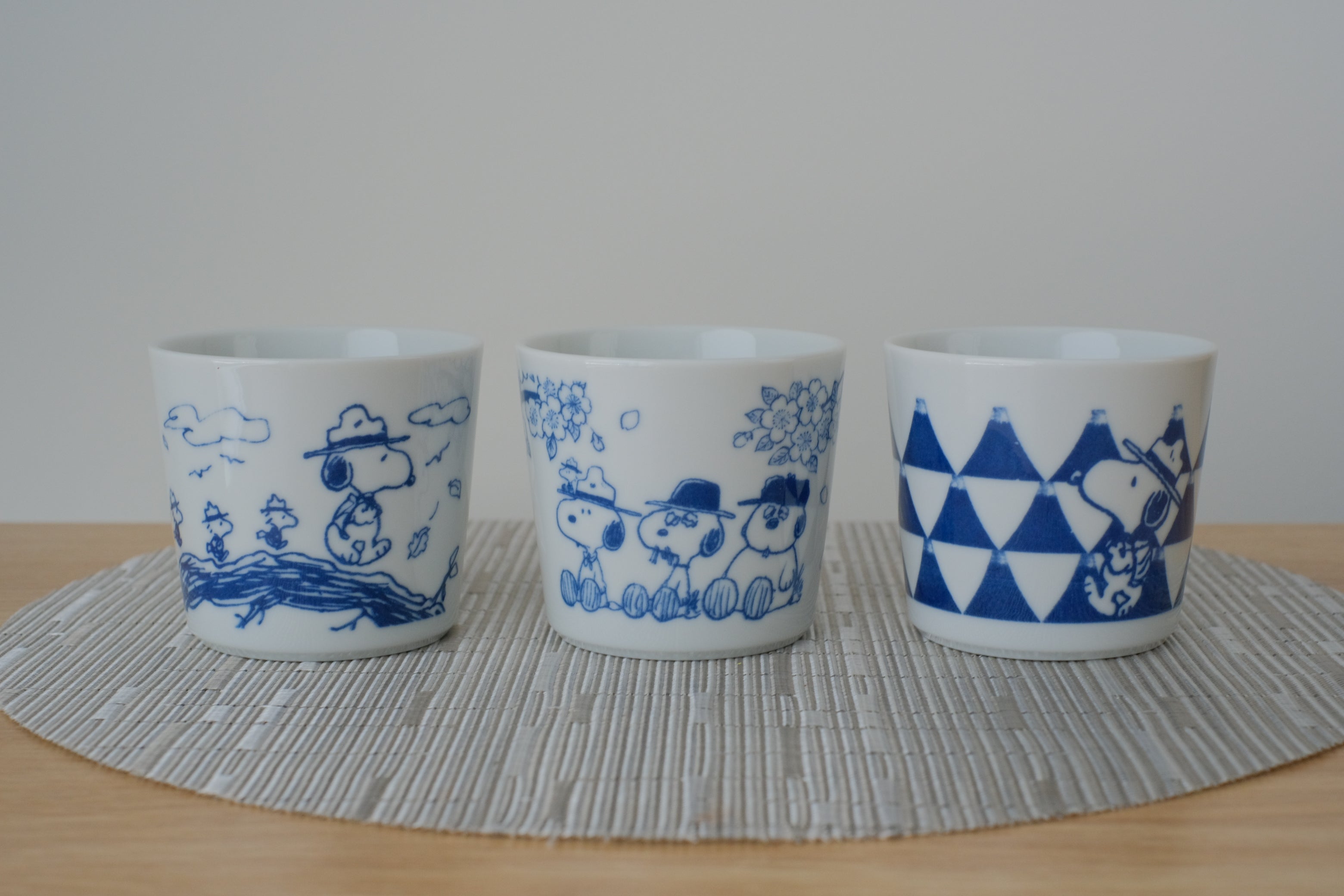 Snoopy Japan Indigo Sometsuke Spring Hike Soba Choko Cups – Object