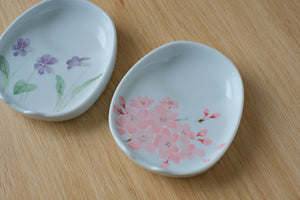 Sakura/ Violet Suzuri Inkstone Porcelain Soy Sauce Dish – Object