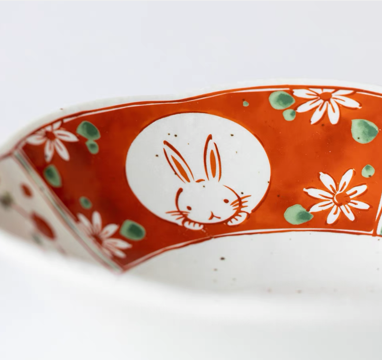 5 Piece Festive Minoyaki Peeking Usagi Bunny Serving Dish