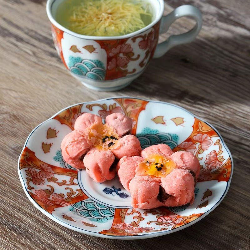 Minoyaki Floral Brocade Pair Coffee Cup & Saucer