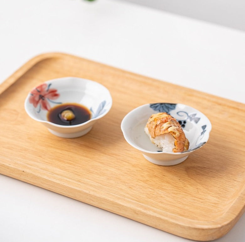 Hasamiyaki 5 Piece Lilypad Edge Petite Bowls