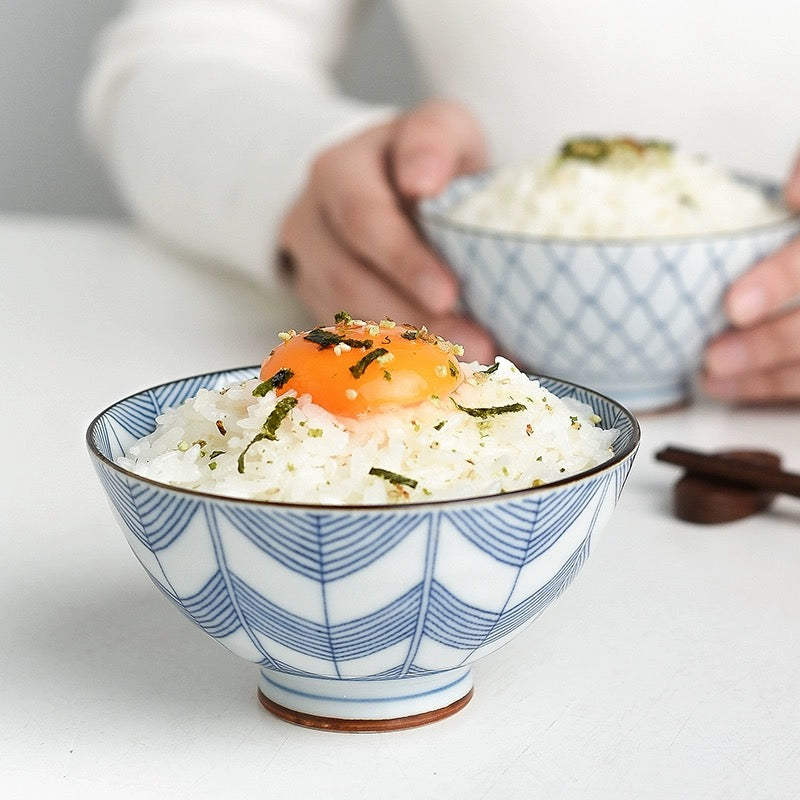 Geometric Rice Bowl Aritayaki 5 Piece Kiyohide Geometric Don Bowls – Object of Living