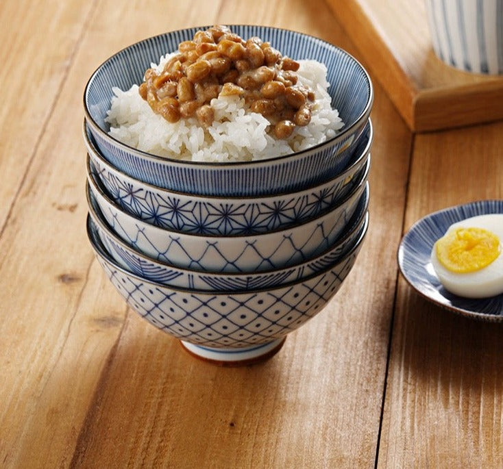 Aritayaki 5 Piece Kiyohide Geometric Don Bowls – Object of Living
