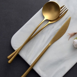 Stonewash Flatware Series - Aged Gold
