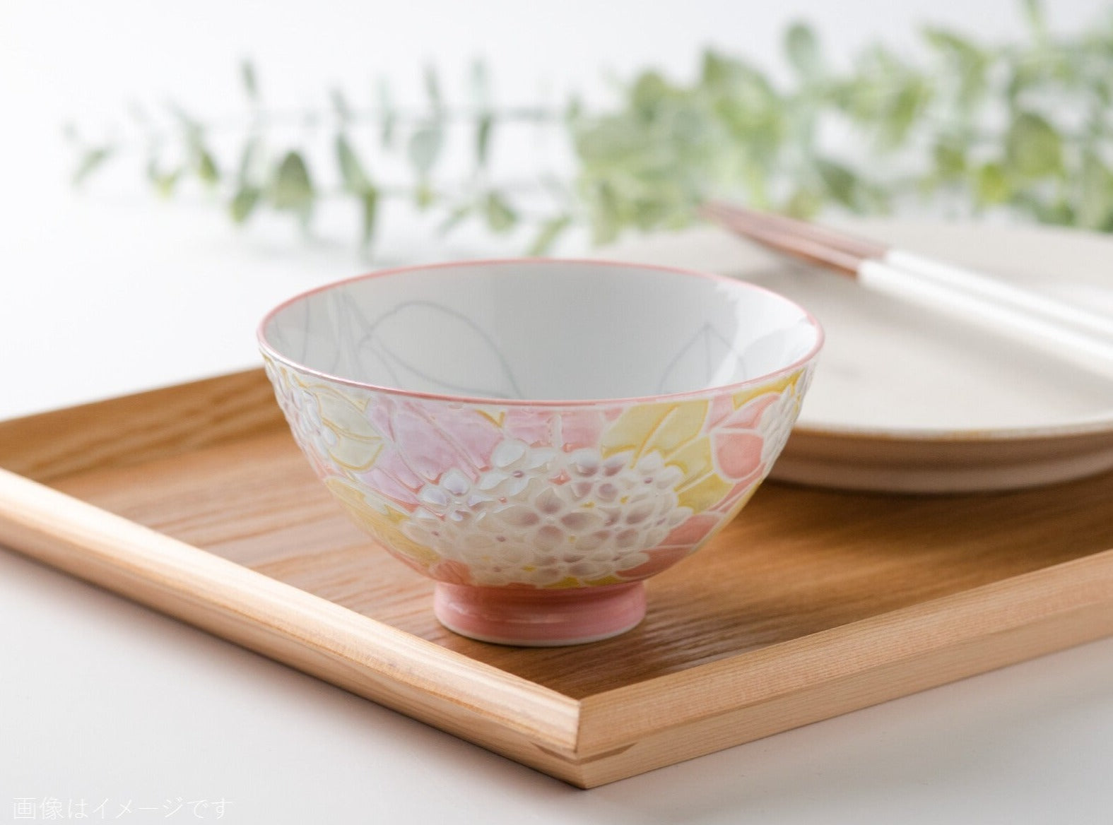 Sparkling Hydrangea Minoyaki Pair Rice Bowls