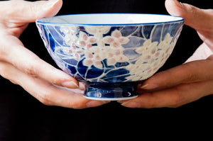 Sparkling Hydrangea Minoyaki Pair Rice Bowls