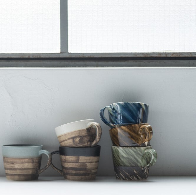 Minoyaki Windsweep Marble Mug Cup