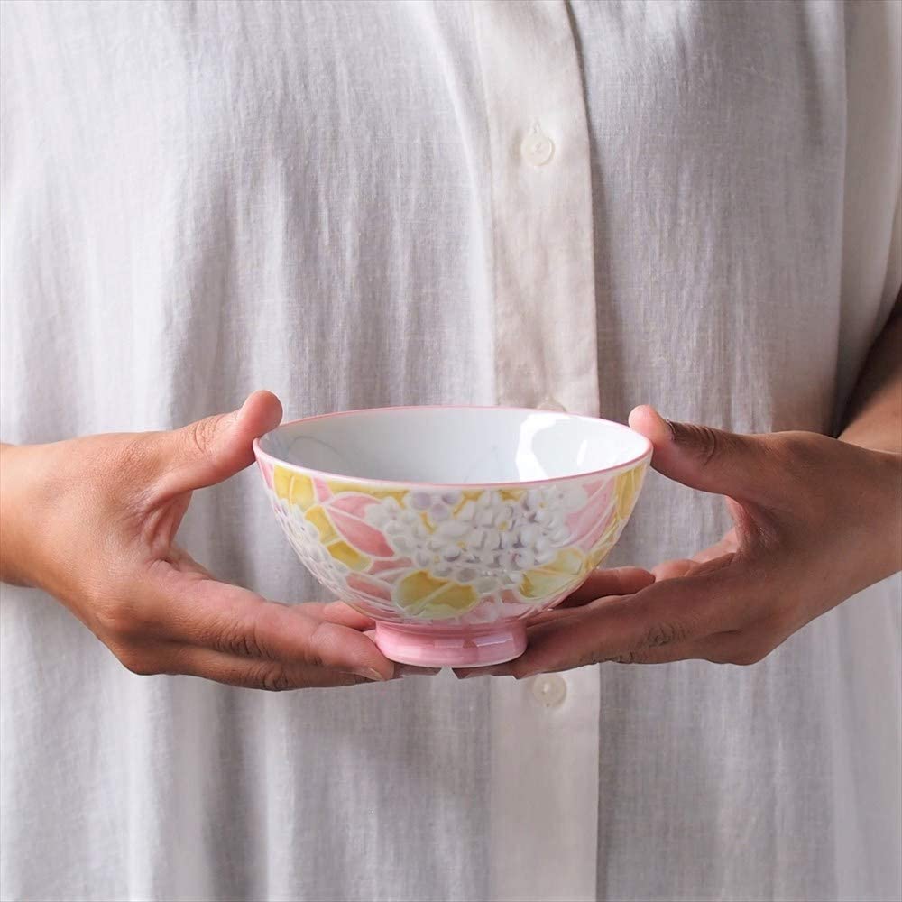 Sparkling Hydrangea Minoyaki Pair Rice Bowls