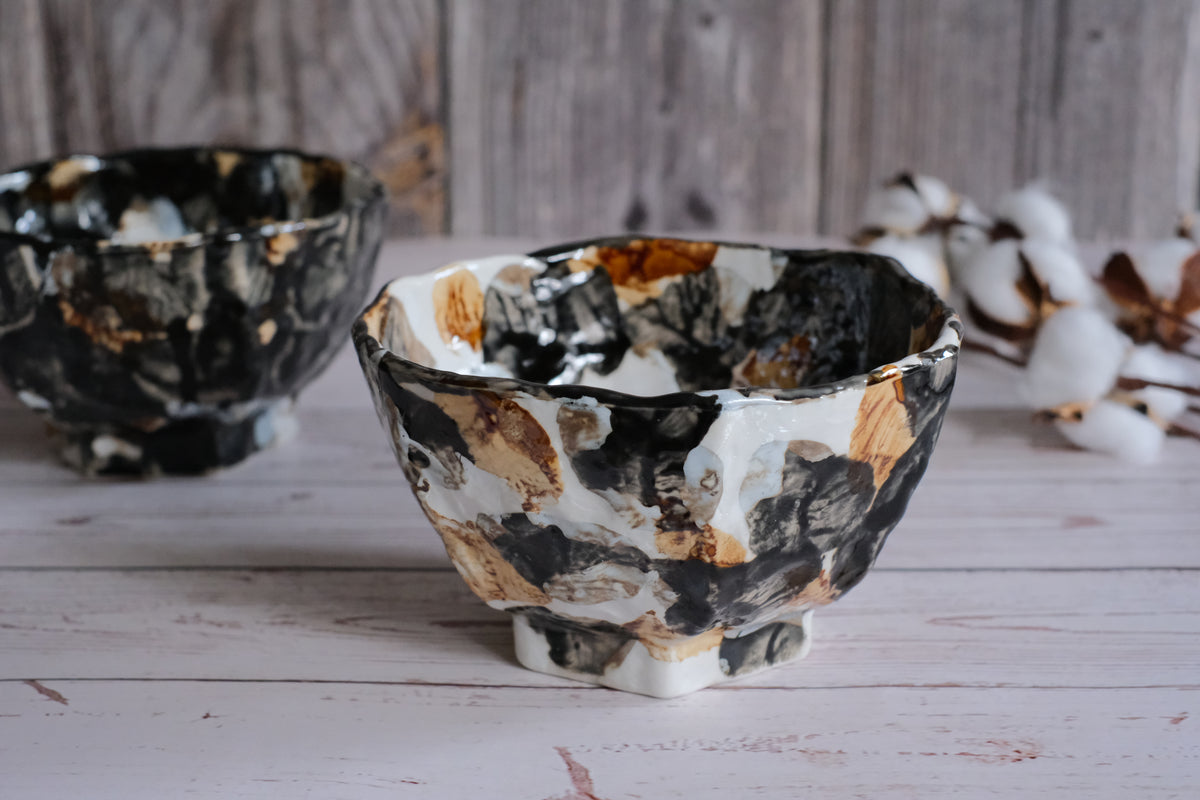 Handmade Abstract Freeform Autumn Brushstrokes Donburi Bowl – Object of ...
