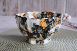 Handmade Abstract Freeform Autumn Brushstrokes Donburi Bowl