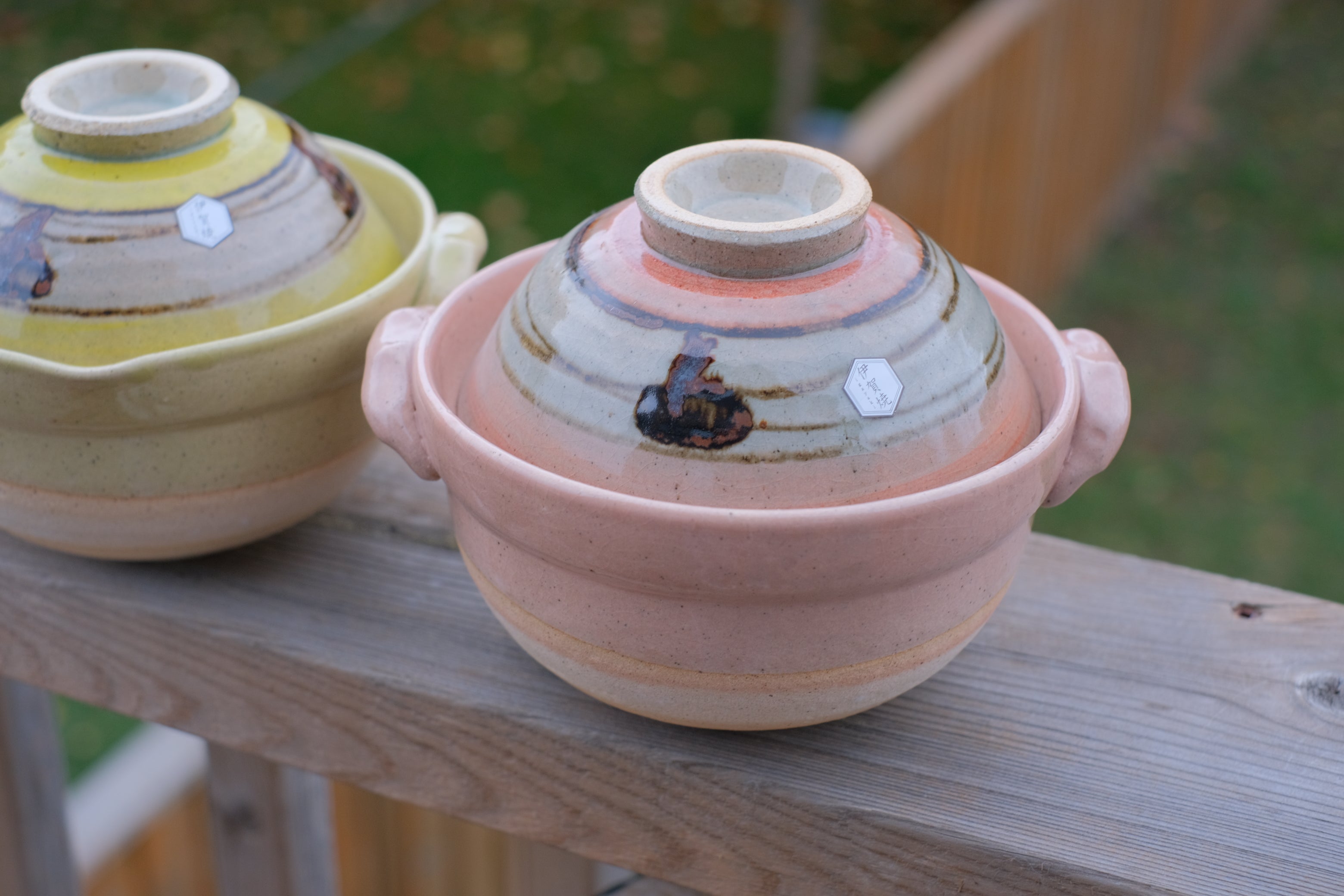 Saji Touki Iga-yaki Candy Swirl Personal Size Donabe Clay Pot with Bowl