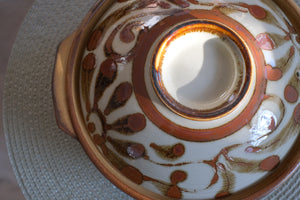 Ryukyu Arabesque Donabe Earthenware Clay Pot - Rustic Beige