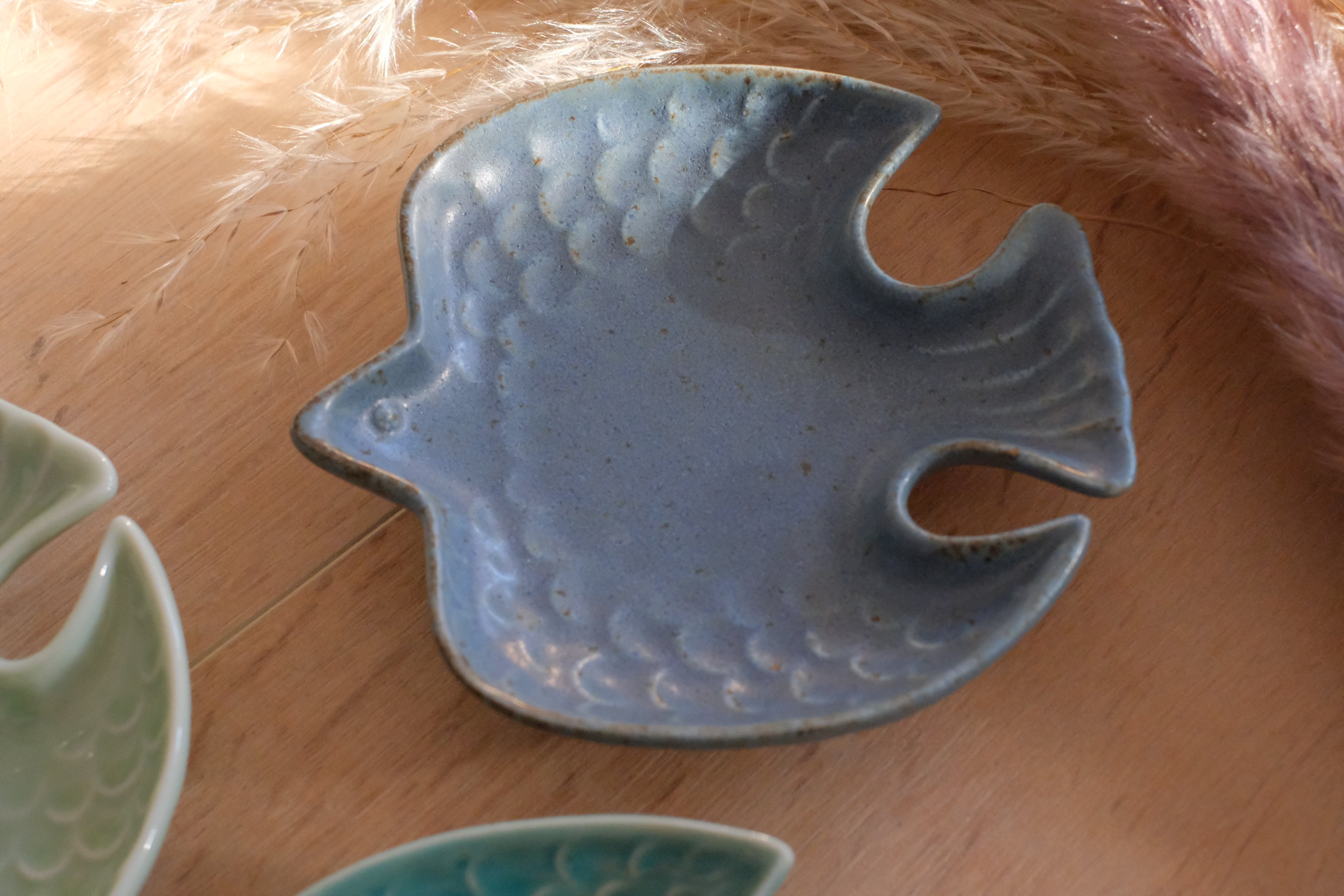 Ocean Shades - Dinky Scandinavian Japanese Swallows Petite Mamezara Plate Set