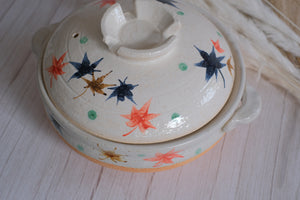 Autumn Leaves Shigaraki Ware Donabe Clay Pot