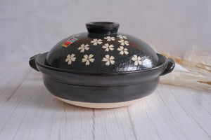 Maruyoshi Black Hana-zakura Bankoware Donabe Clay Pot
