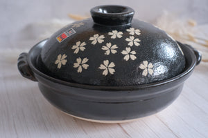 Maruyoshi Black Hana-zakura Bankoware Donabe Clay Pot