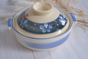 Maruyoshi Ai-no-Hana Indigo Blossom Bankoware Donabe Clay Pot