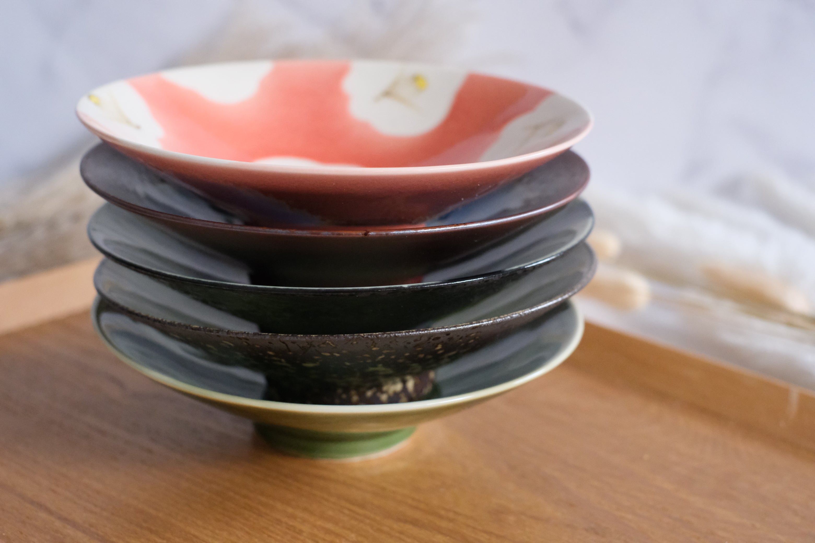 Aritayaki Kyo-Kaiseki Camellia Serving Dish Set