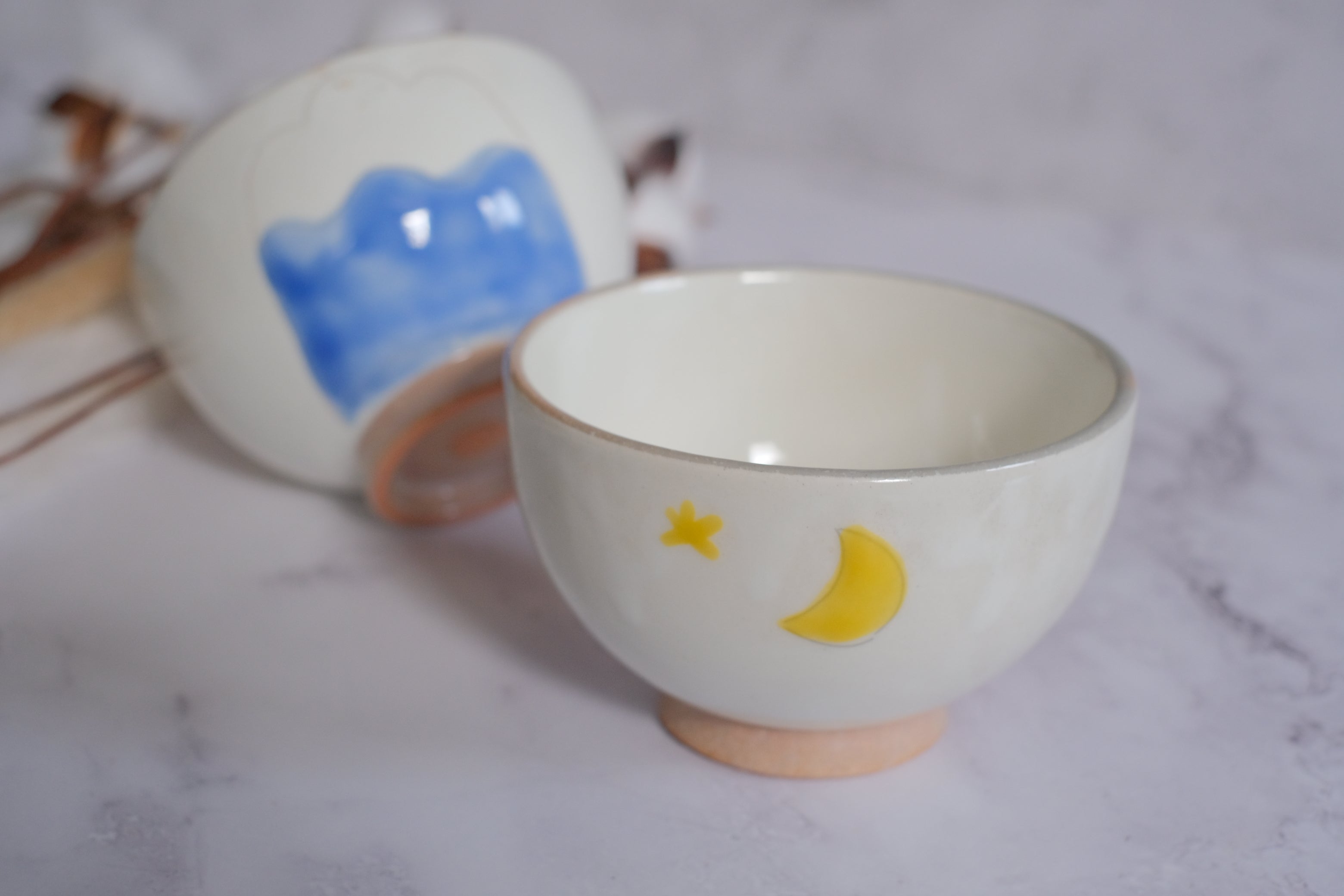 Pair Fuji Sun & Moon Matcha Bowls