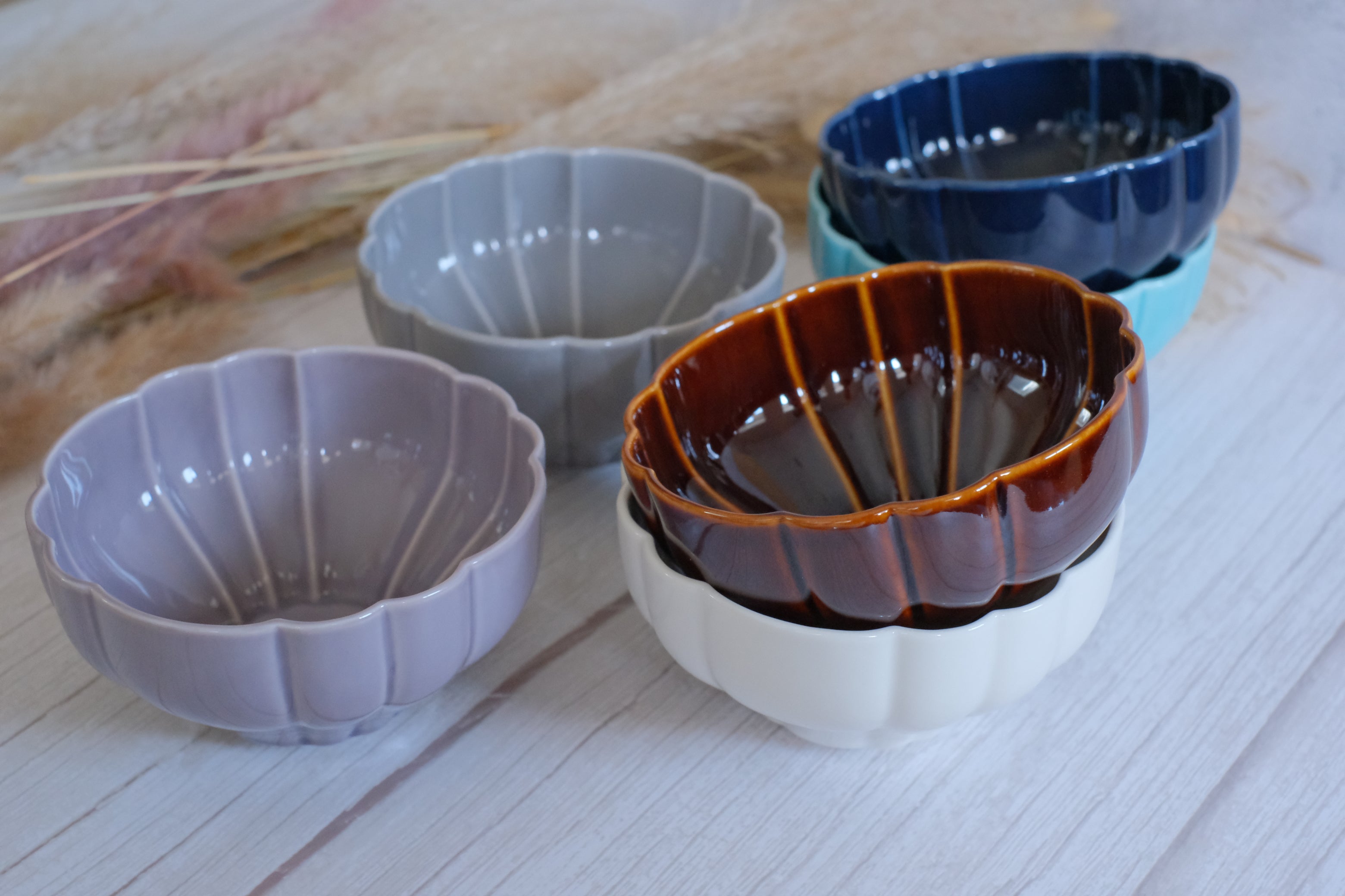 Tableware East - Candy Glaze 6 Piece Flower Rice Bowls