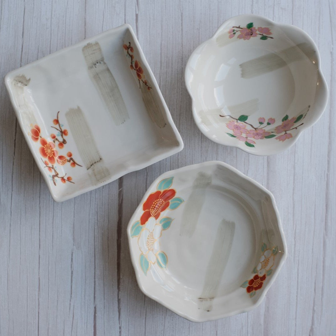 Aritayaki Floral Seifu Serveware Bowl & Plate Box Set