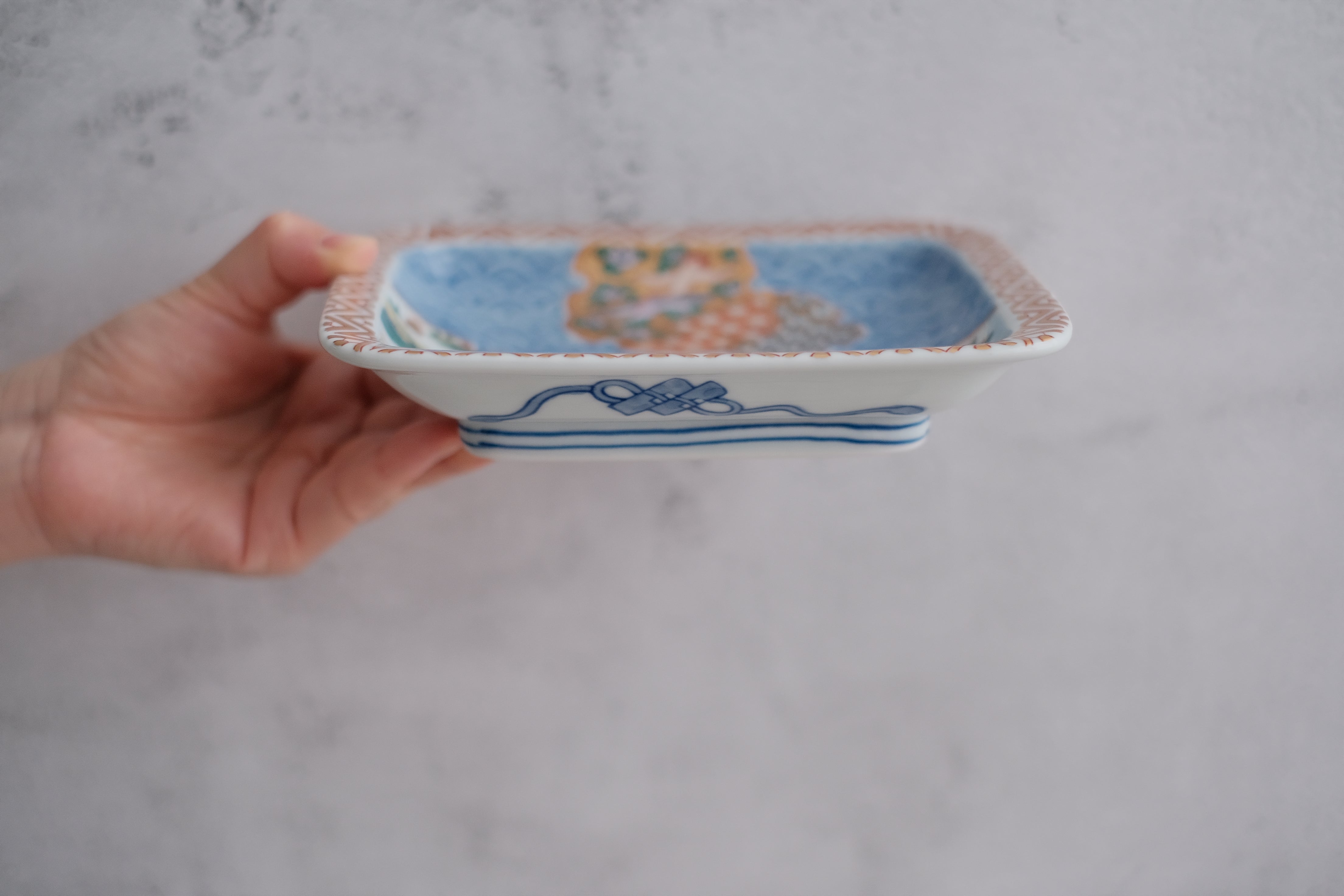 Rinkurou Kiln Hasami Porcelain Aomi Rectangular Plate