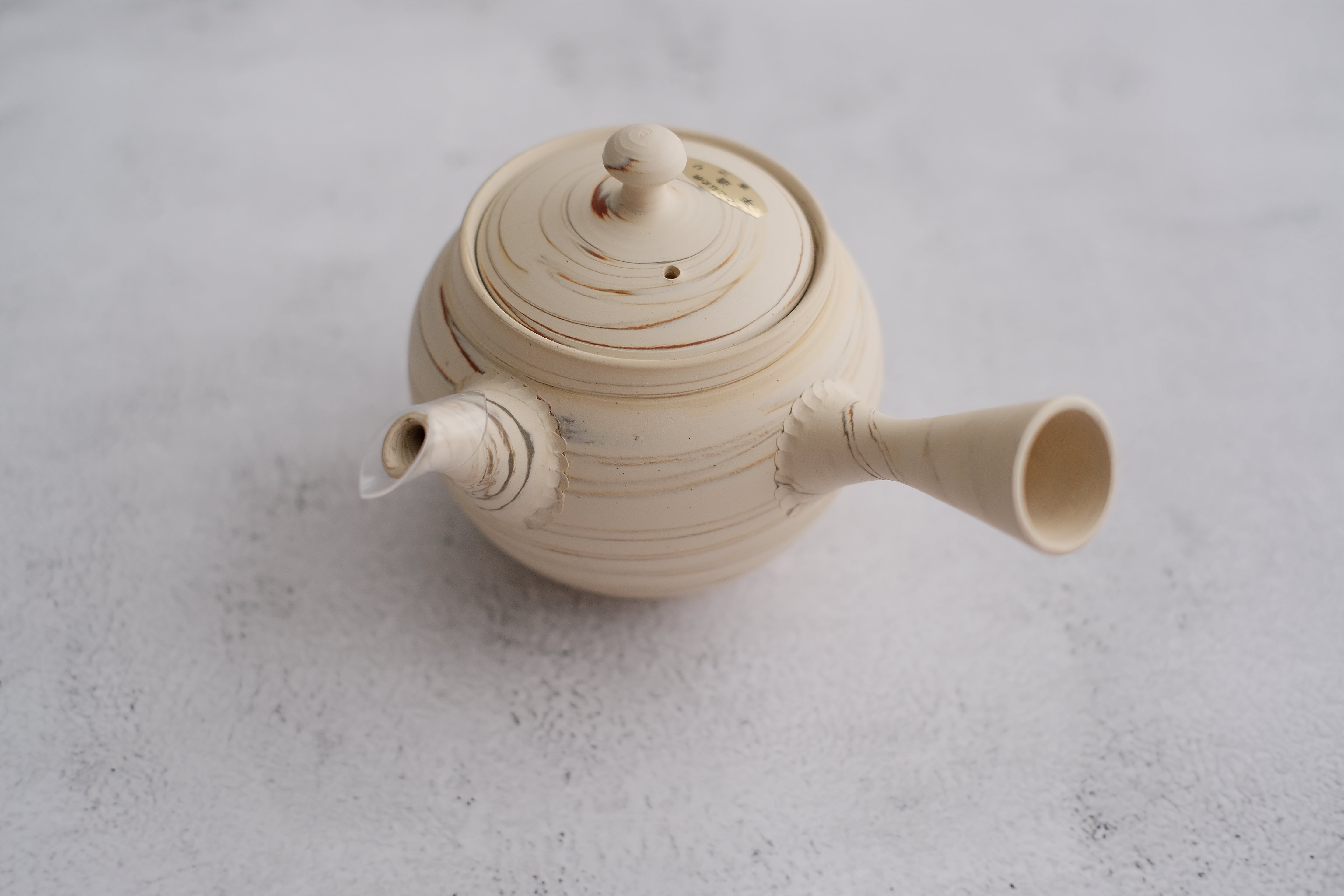 Tokoname Kenji Marble White Teapot